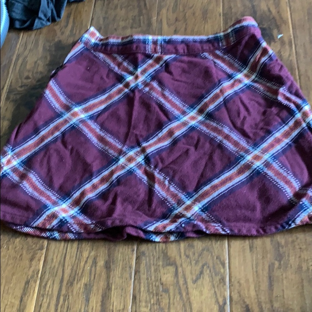 zip up plaid mini skirt